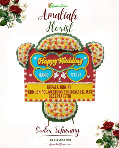 Karangan Papan Bunga Pernikahan di Afa Afa
